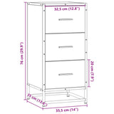 Dressoir 35,5x35x76 cm bewerkt hout en metaal sonoma eikenkleur - AllerleiShop