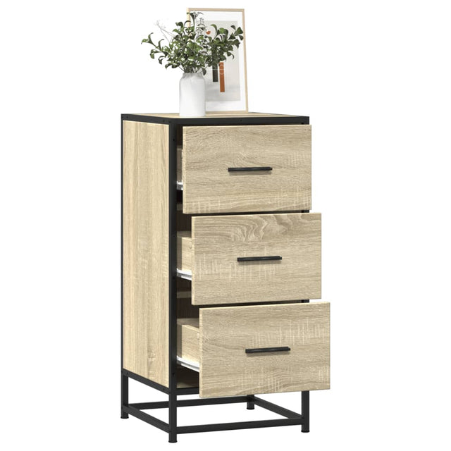 Dressoir 35,5x35x76 cm bewerkt hout en metaal sonoma eikenkleur - AllerleiShop