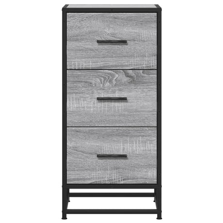 Dressoir 35,5x35x76 cm bewerkt hout en metaal grijs sonoma - AllerleiShop