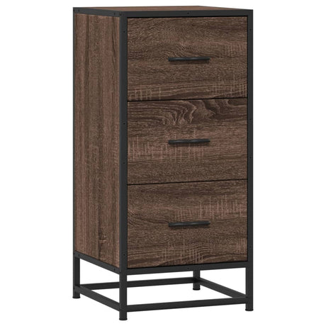 Dressoir 35,5x35x76 cm bewerkt hout en metaal bruin eikenkleur - AllerleiShop