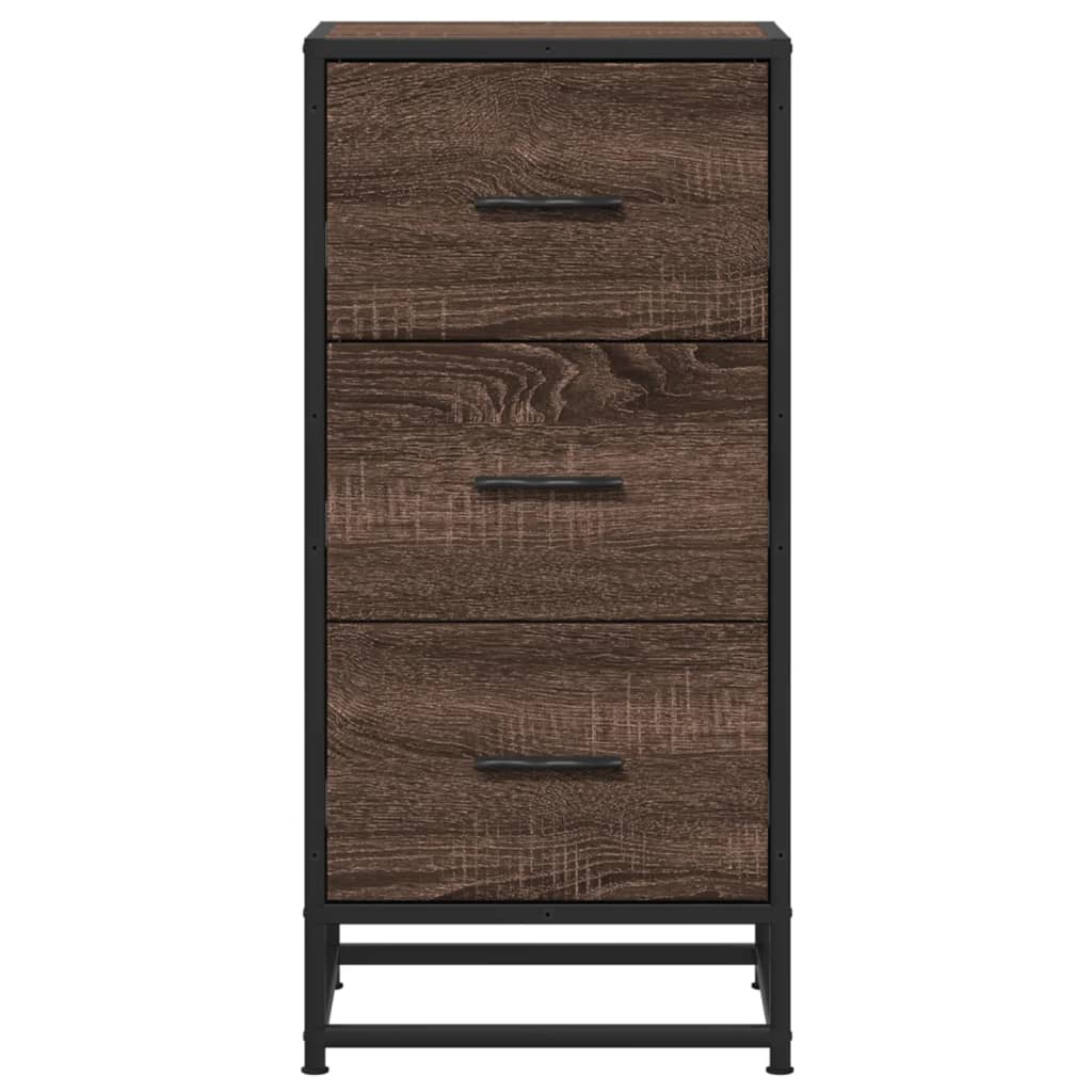 Dressoir 35,5x35x76 cm bewerkt hout en metaal bruin eikenkleur - AllerleiShop