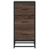 Dressoir 35,5x35x76 cm bewerkt hout en metaal bruin eikenkleur - AllerleiShop