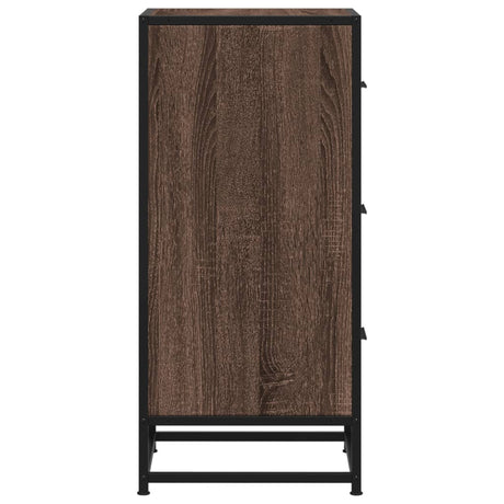 Dressoir 35,5x35x76 cm bewerkt hout en metaal bruin eikenkleur - AllerleiShop