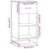 Dressoir 35,5x35x76 cm bewerkt hout en metaal zwart - AllerleiShop