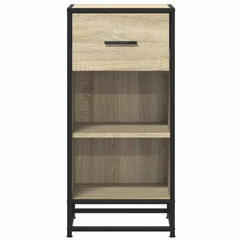 Dressoir 35,5x35x76 cm bewerkt hout en metaal sonoma eikenkleur - AllerleiShop