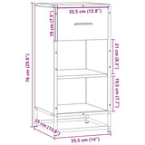 Dressoir 35,5x35x76 cm bewerkt hout en metaal sonoma eikenkleur - AllerleiShop