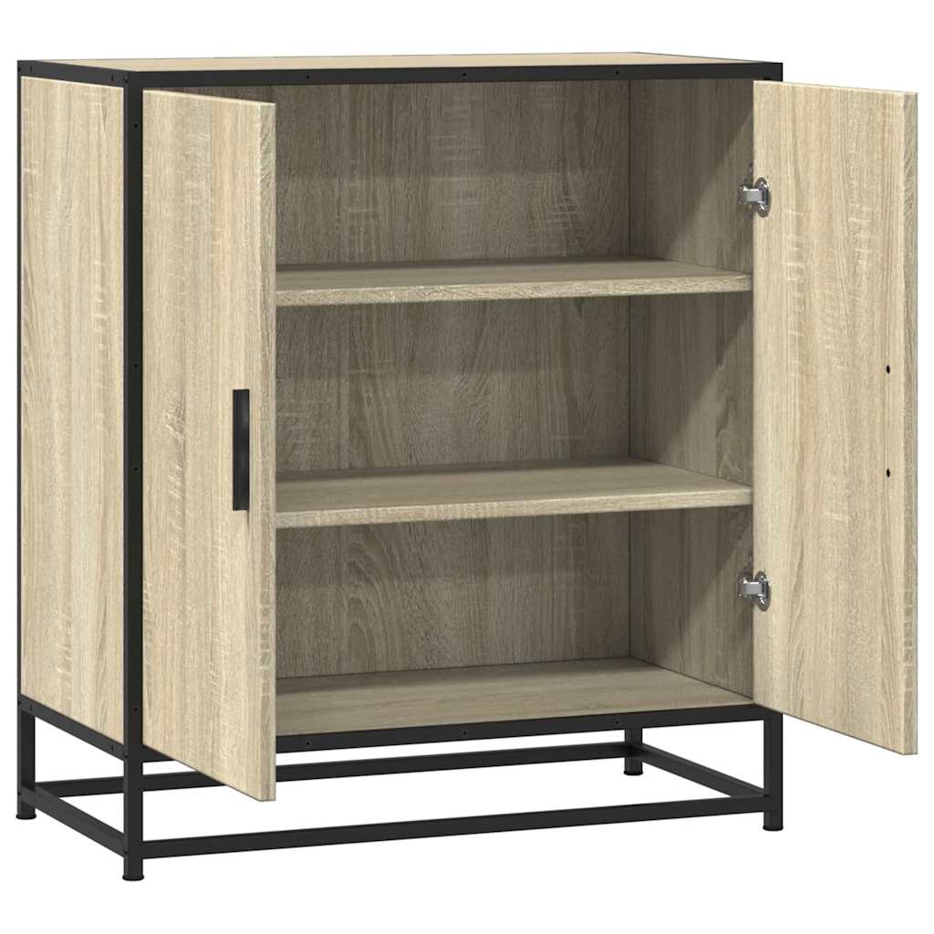 Dressoir 68x35x76 cm bewerkt hout en metaal sonoma eikenkleur - AllerleiShop