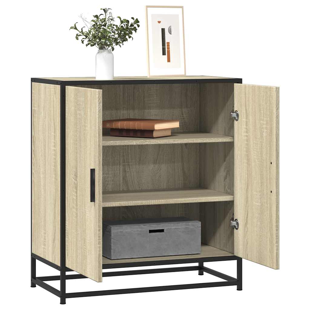 Dressoir 68x35x76 cm bewerkt hout en metaal sonoma eikenkleur - AllerleiShop