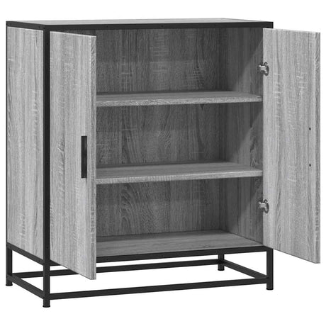 Dressoir 68x35x76 cm bewerkt hout en metaal grijs sonoma - AllerleiShop