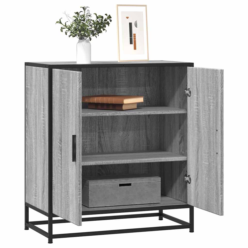 Dressoir 68x35x76 cm bewerkt hout en metaal grijs sonoma - AllerleiShop