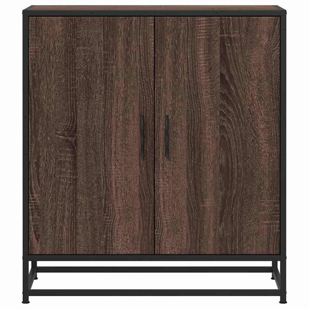 Dressoir 68x35x76 cm bewerkt hout en metaal bruin eikenkleur - AllerleiShop