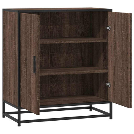 Dressoir 68x35x76 cm bewerkt hout en metaal bruin eikenkleur - AllerleiShop