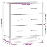 Dressoir 68x35x76 cm bewerkt hout en metaal zwart - AllerleiShop