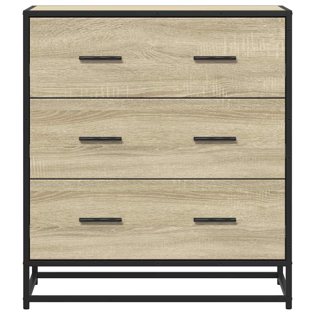 Dressoir 68x35x76 cm bewerkt hout en metaal sonoma eikenkleur - AllerleiShop