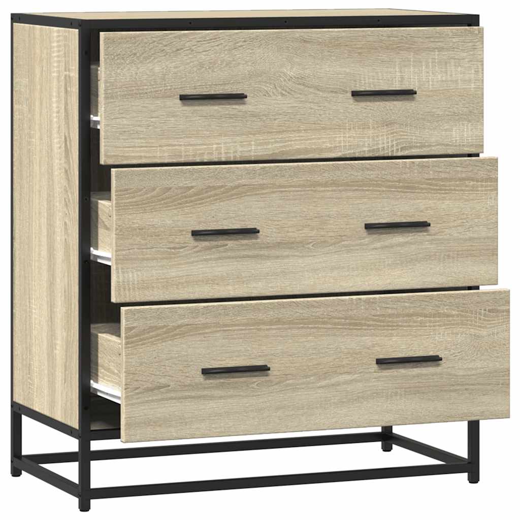 Dressoir 68x35x76 cm bewerkt hout en metaal sonoma eikenkleur - AllerleiShop