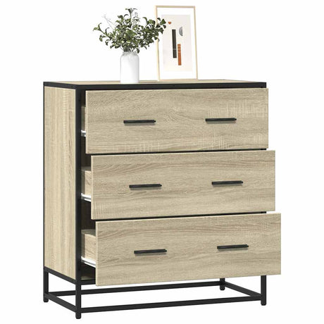 Dressoir 68x35x76 cm bewerkt hout en metaal sonoma eikenkleur - AllerleiShop