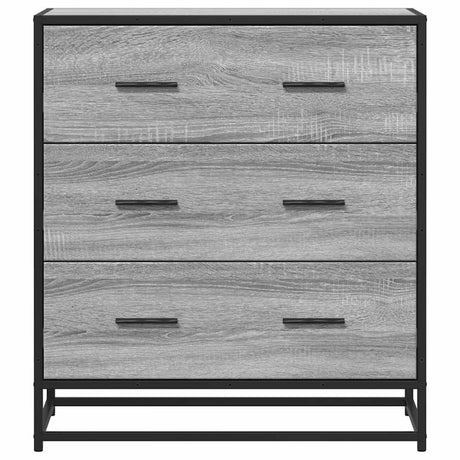 Dressoir 68x35x76 cm bewerkt hout en metaal grijs sonoma - AllerleiShop