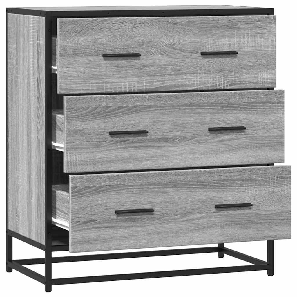 Dressoir 68x35x76 cm bewerkt hout en metaal grijs sonoma - AllerleiShop