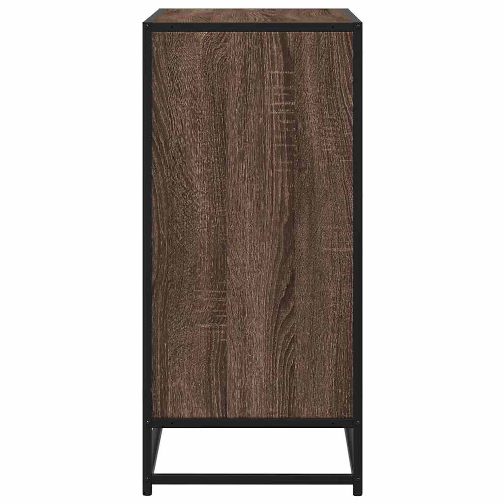 Dressoir 68x35x76 cm bewerkt hout en metaal bruin eikenkleur - AllerleiShop