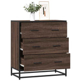 Dressoir 68x35x76 cm bewerkt hout en metaal bruin eikenkleur - AllerleiShop