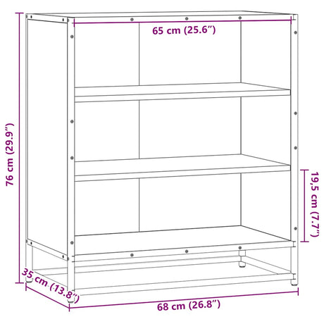 Dressoir 68x35x76 cm bewerkt hout en metaal bruin eikenkleur - AllerleiShop