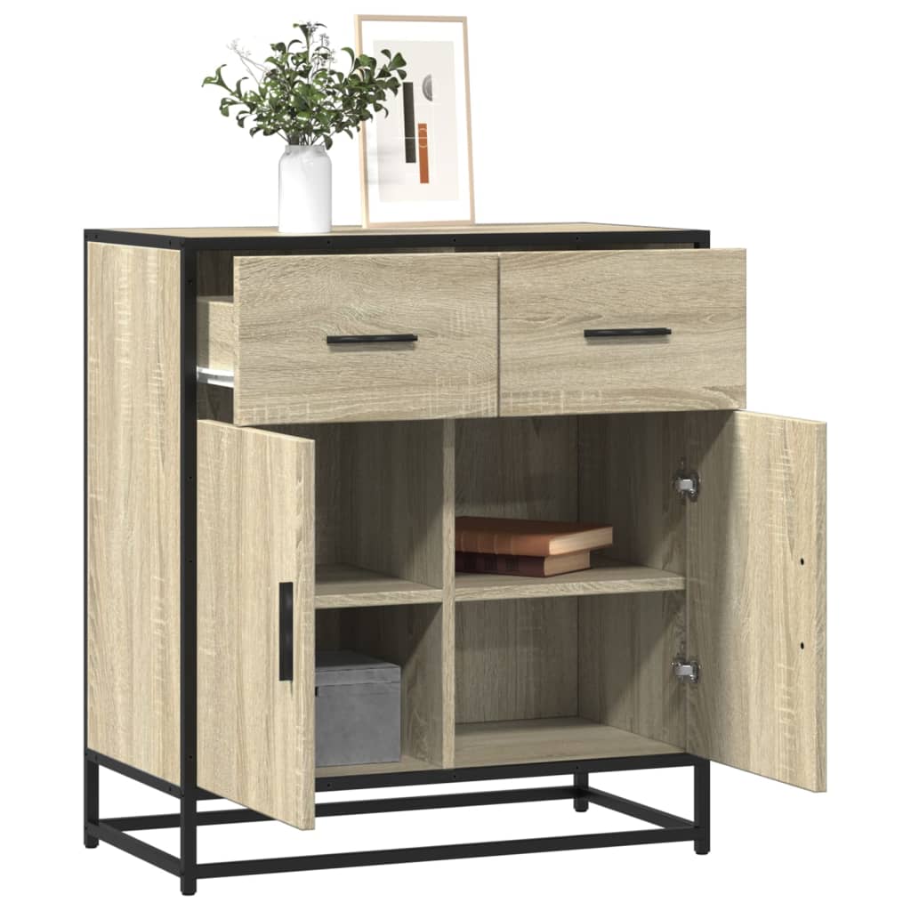 Dressoir 68x35x76 cm bewerkt hout sonoma eikenkleurig - AllerleiShop