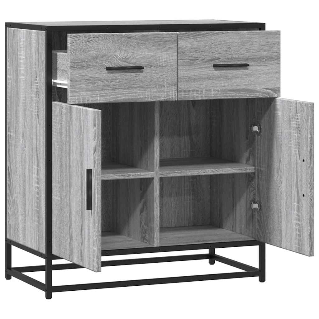 Dressoir 68x35x76 cm bewerkt hout grijs sonoma eikenkleurig - AllerleiShop