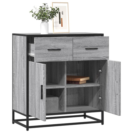 Dressoir 68x35x76 cm bewerkt hout grijs sonoma eikenkleurig - AllerleiShop