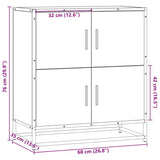 Dressoir 68x35x76 cm bewerkt hout zwart - AllerleiShop