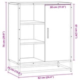 Dressoir 62x35x76 cm bewerkt hout zwart - AllerleiShop