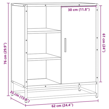 Dressoir 62x35x76 cm bewerkt hout zwart - AllerleiShop