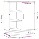 Dressoir 62x35x76 cm bewerkt hout grijs sonoma eikenkleurig - AllerleiShop