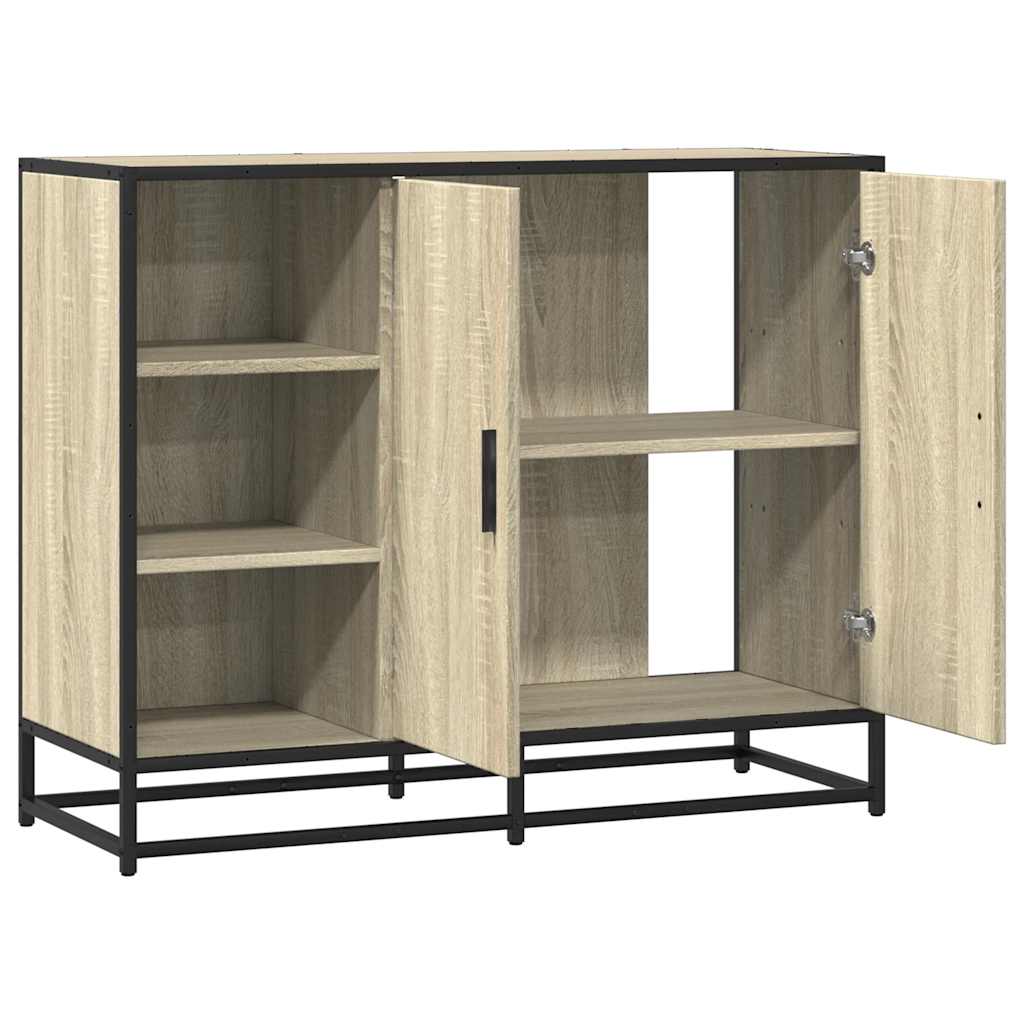 Dressoir 92x35x76 cm bewerkt hout sonoma eikenkleurig - AllerleiShop