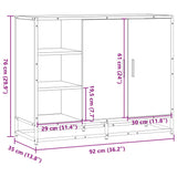 Dressoir 92x35x76 cm bewerkt hout sonoma eikenkleurig - AllerleiShop