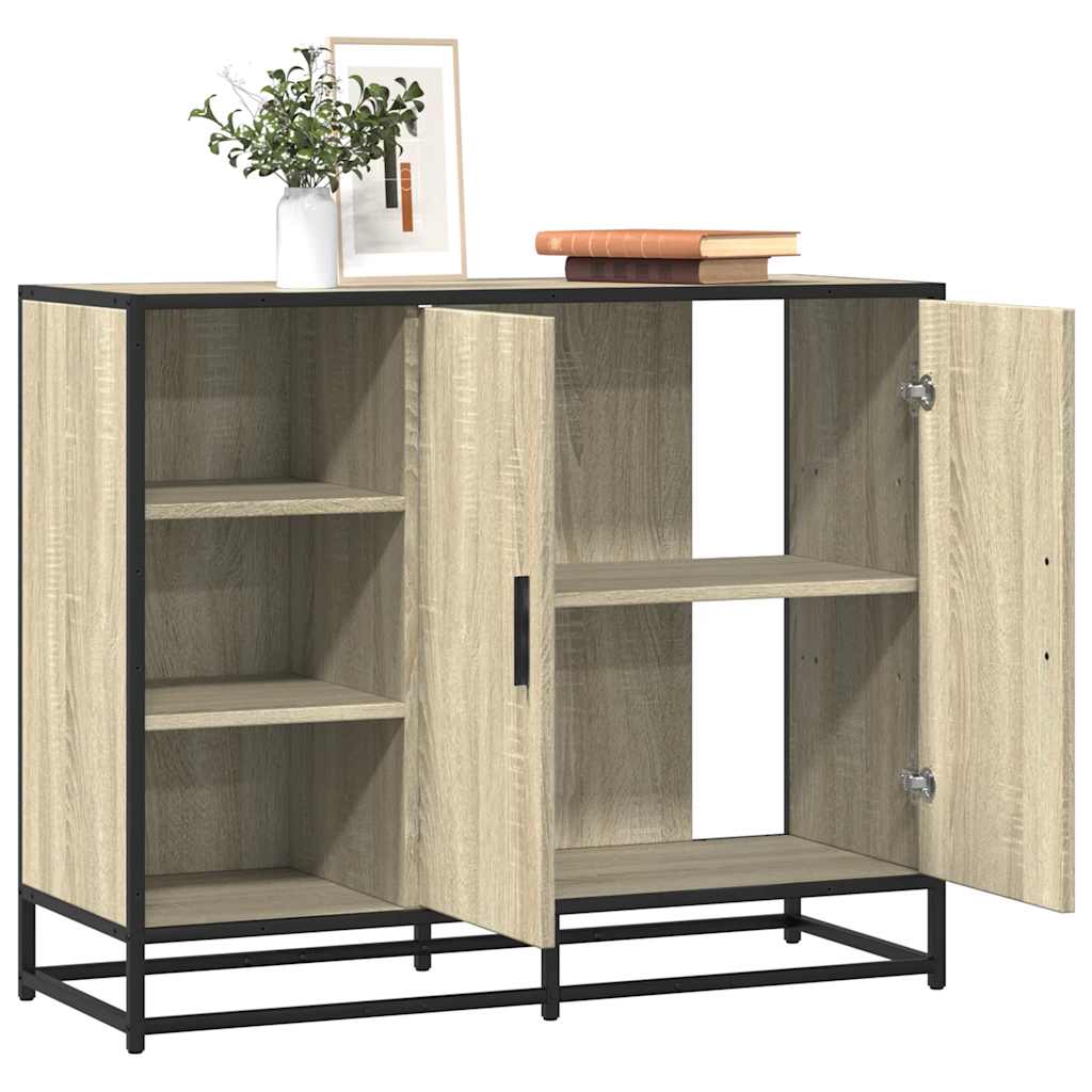 Dressoir 92x35x76 cm bewerkt hout sonoma eikenkleurig - AllerleiShop