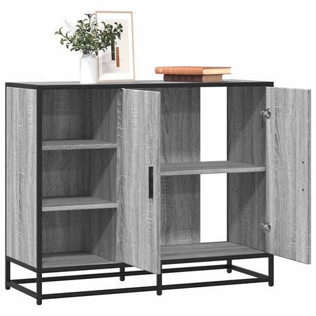 Dressoir 92x35x76 cm bewerkt hout grijs sonoma eikenkleurig - AllerleiShop