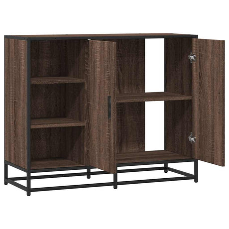 Dressoir 92x35x76 cm bewerkt hout bruin eikenkleurig - AllerleiShop