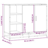 Dressoir 92x35x76 cm bewerkt hout bruin eikenkleurig - AllerleiShop