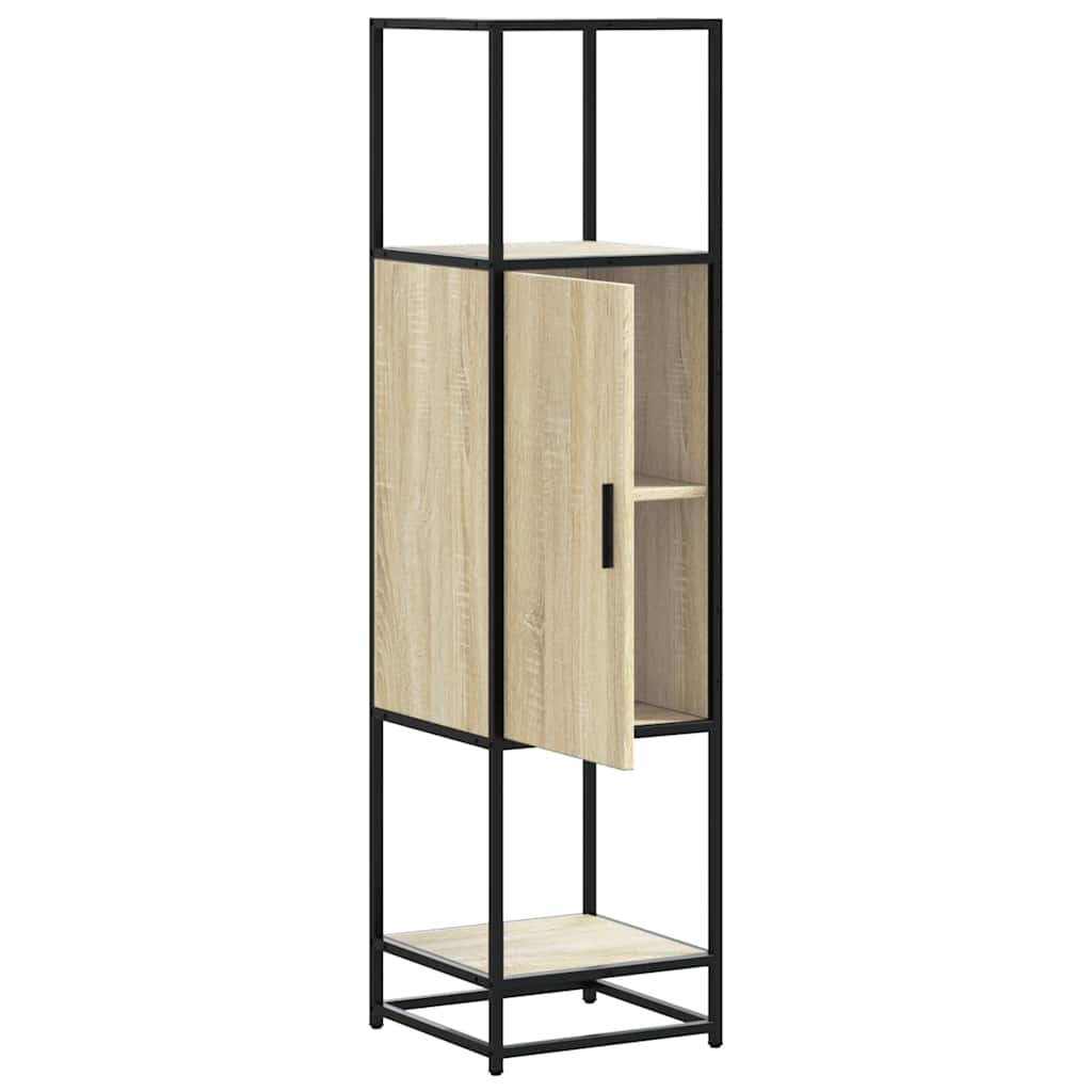 Hoge kast 35,5x35x139 cm bewerkt hout en metaal sonoma eiken - AllerleiShop