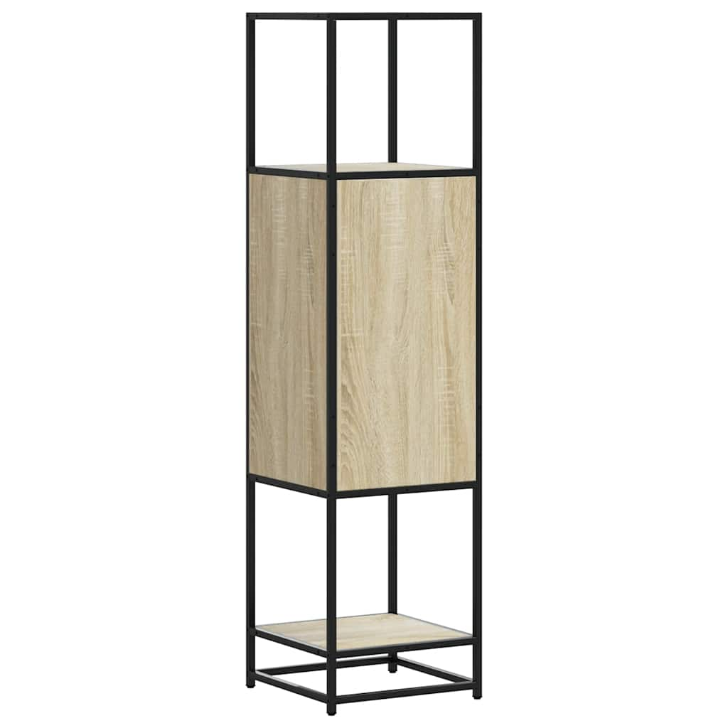 Hoge kast 35,5x35x139 cm bewerkt hout en metaal sonoma eiken - AllerleiShop