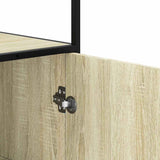 Hoge kast 35,5x35x139 cm bewerkt hout en metaal sonoma eiken - AllerleiShop