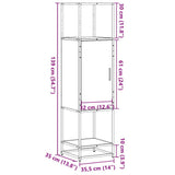 Hoge kast 35,5x35x139 cm bewerkt hout en metaal sonoma eiken - AllerleiShop