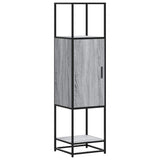 Hoge kast 35,5x35x139 cm bewerkt hout en metaal grijs sonoma - AllerleiShop