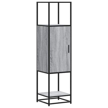 Hoge kast 35,5x35x139 cm bewerkt hout en metaal grijs sonoma - AllerleiShop