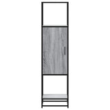 Hoge kast 35,5x35x139 cm bewerkt hout en metaal grijs sonoma - AllerleiShop