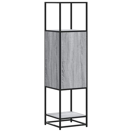 Hoge kast 35,5x35x139 cm bewerkt hout en metaal grijs sonoma - AllerleiShop