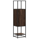 Hoge kast 35,5x35x139 cm bewerkt hout en metaal bruin eiken - AllerleiShop