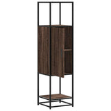 Hoge kast 35,5x35x139 cm bewerkt hout en metaal bruin eiken - AllerleiShop