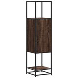 Hoge kast 35,5x35x139 cm bewerkt hout en metaal bruin eiken - AllerleiShop