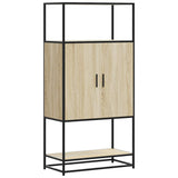 Hoge kast 68x35x139 cm bewerkt hout en metaal sonoma eikenkleur - AllerleiShop